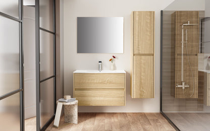 Wastafelonderkast Nerano 80 cm EIK met 2 Lades SaniSupreme4
