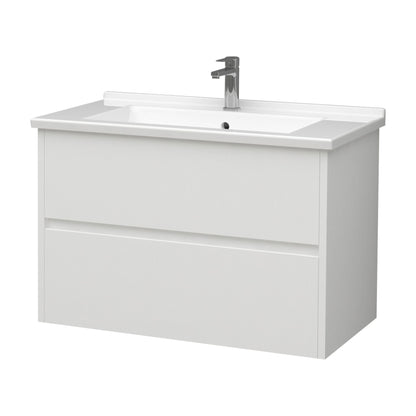 Wastafelonderkast Nerano 80 cm Glanzend Wit met 2 Lades SaniSupreme3