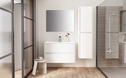 Wastafelonderkast Nerano 80 cm Glanzend Wit met 2 Lades SaniSupreme4