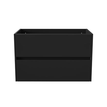 Wastafelonderkast Nerano 80 cm Mat Zwart met 2 Lades SaniSupreme