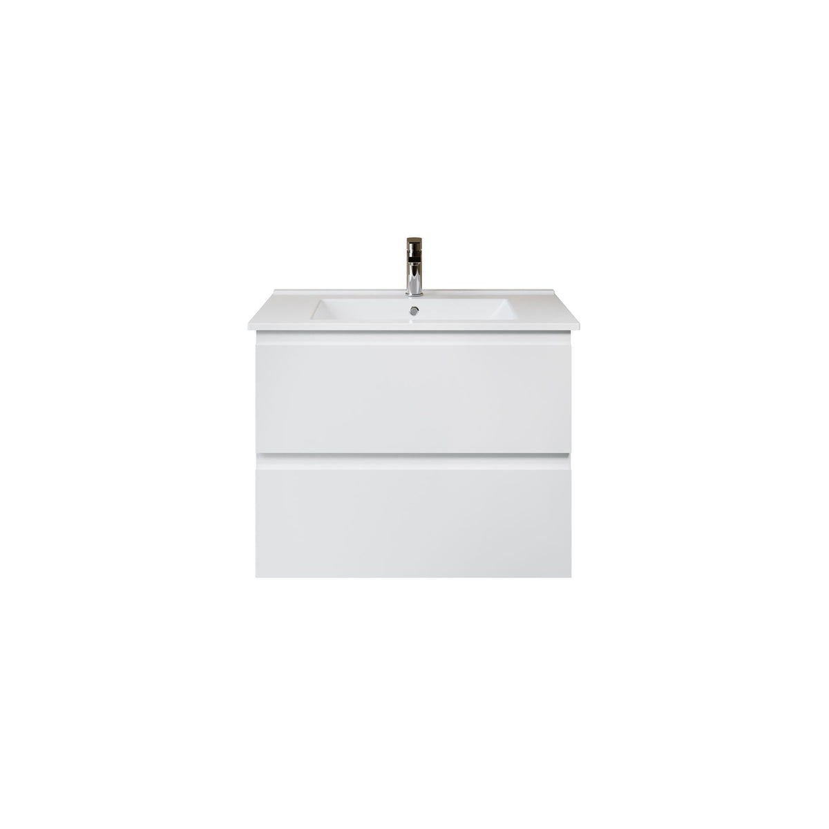 Nuvessa Wastafelonderkast 76 cm Mat Wit 2 Softclose Lades Greeploos SaniSupreme