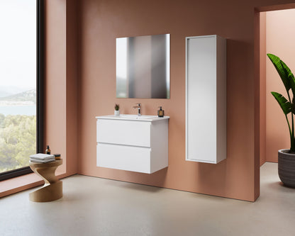 Nuvessa Wastafelonderkast 76 cm Mat Wit 2 Softclose Lades Greeploos SaniSupreme