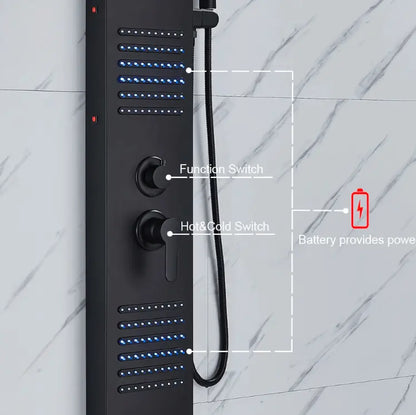 ACTIE Douchepaneel Regendouche SaniSupreme® Capri mat zwart met LED verlichting