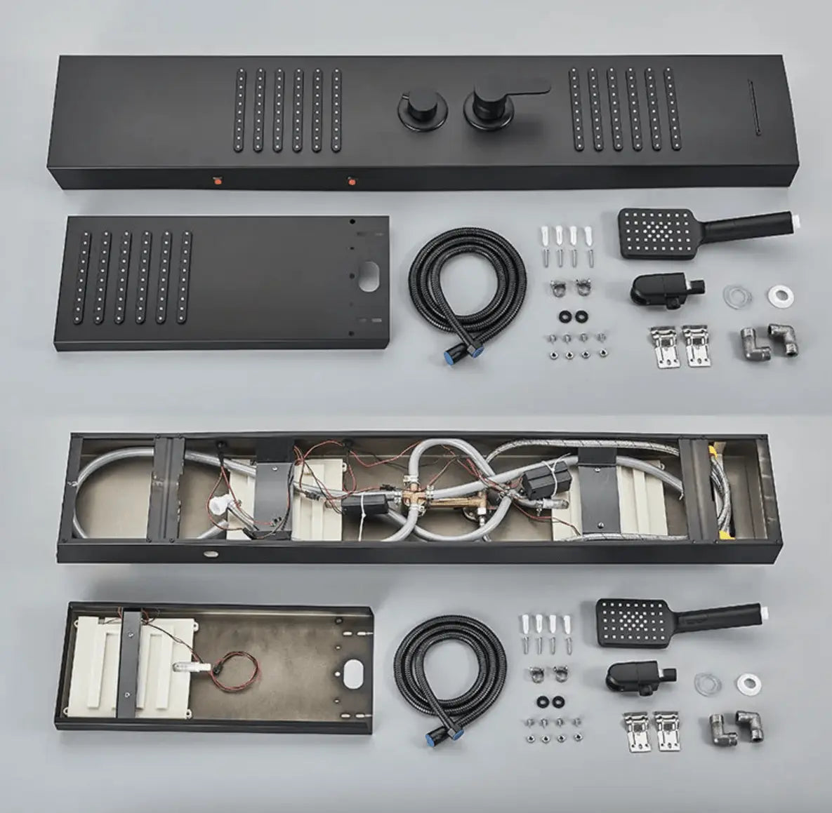 ACTIE Douchepaneel Regendouche SaniSupreme® Capri mat zwart met LED verlichting