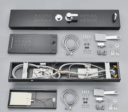 ACTIE Douchepaneel Regendouche SaniSupreme® Catalonia mat zwart - chroom knoppen