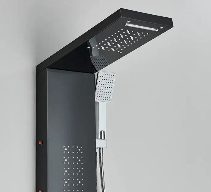 ACTIE Douchepaneel Regendouche SaniSupreme® Catalonia mat zwart - chroom knoppen