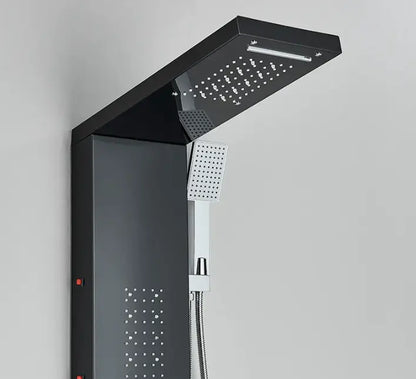 ACTIE Douchepaneel Regendouche SaniSupreme® Catalonia mat zwart - chroom knoppen