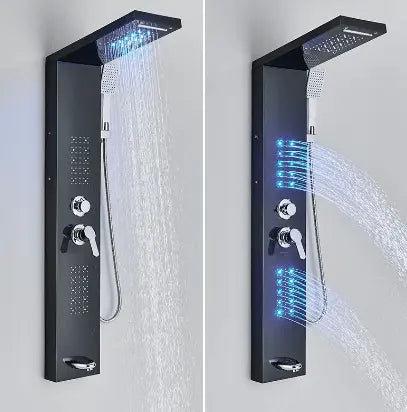 ACTIE Douchepaneel Regendouche SaniSupreme® Catalonia mat zwart - chroom knoppen