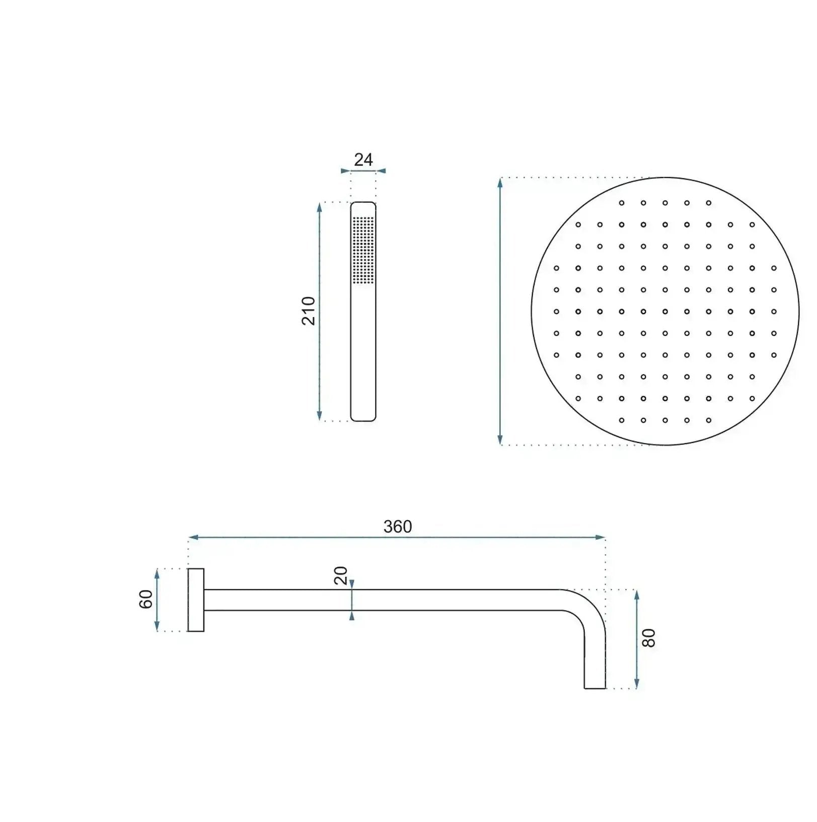 SaniSupreme Aqua-AeroLine Inbouw Doucheset Rond LCD Display 30 cm Gun Metal Sanisupreme