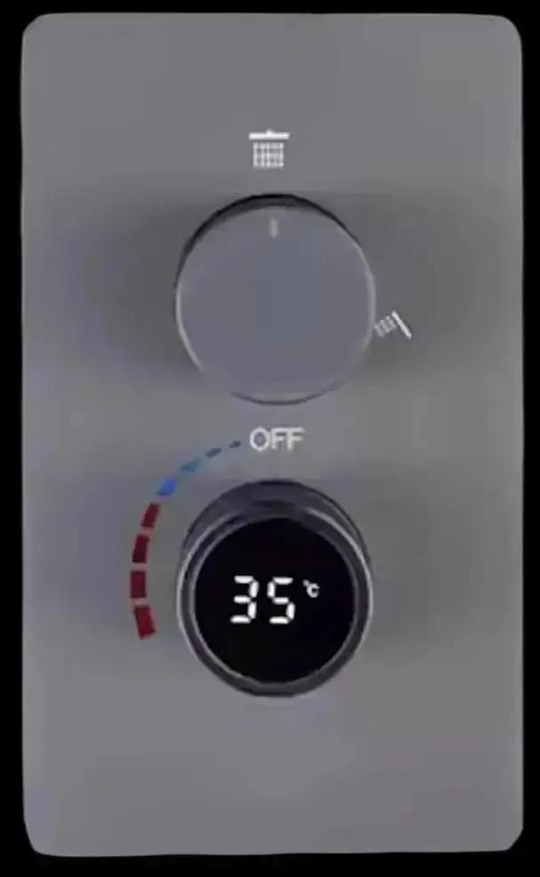 SaniSupreme Aqua-AeroLine Inbouw Doucheset Rond LCD Display 30 cm Gun Metal Sanisupreme