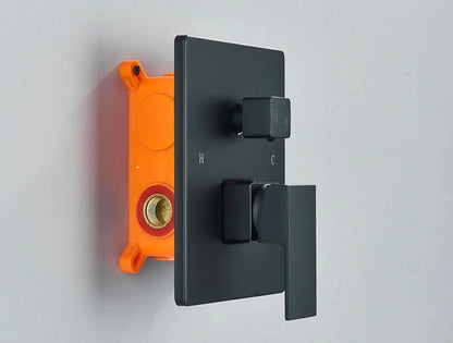 AKTIE - SaniSupreme Doucheset Firenze 12 inch - 30 cm. regendouche vierkant 3 - weg zwart inbouw