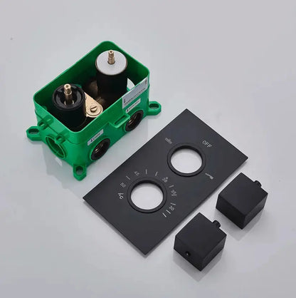 AKTIE SaniSupreme Doucheset Manhattan Premium Plafond 40x80 cm regendouche vierkant 2 - weg zwart inbouw