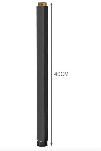 AKTIE SaniSupreme Milaan opbouw bad doucheset met baduitloop 25 cm. regendouche mat zwart vierkant