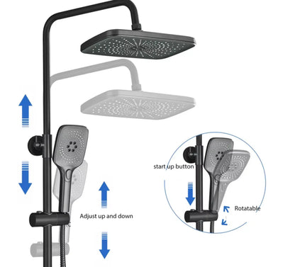 AKTIE SaniSupreme Montana Premium opbouw bad doucheset 4 - weg met baduitloop en bidet regendouche 28x18 cm Gunmetal grijs