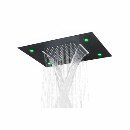SaniSupreme® SmartPulse Plafond LED Losse Regendouche Inbouw Unit zwart Sanisupreme