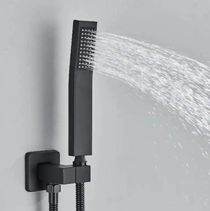 AKTIE SaniSupreme® SmartPulse Plafond Thermostatische Doucheset Alicante Waterval 3 weg 40 cm regendouche vierkant mat zwart