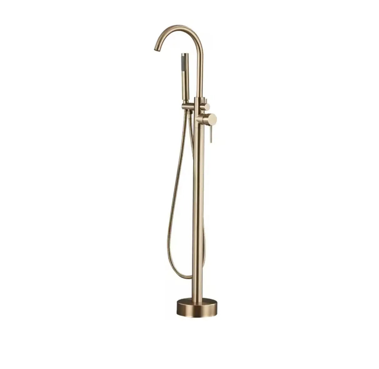 SaniSupreme Badkraan Ancona vrijstaand model met handdouche geborsteld goud Sanisupreme