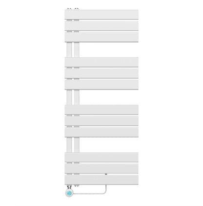 Badkamer Elektrische Radiator Handdoekverwarming Links aansluiting 1200X500 - 593W SkyLine Wit