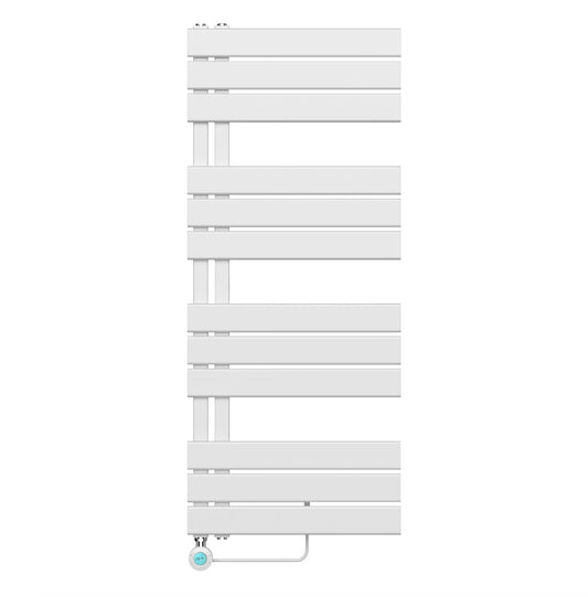 Badkamer Elektrische Radiator Handdoekverwarming Links aansluiting 1200X500 - 593W SkyLine Wit