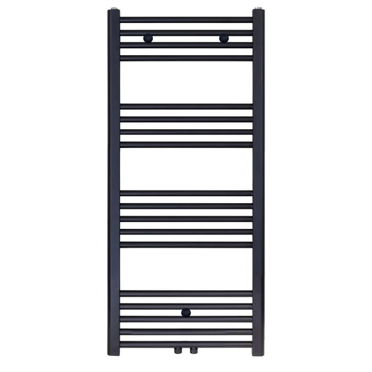 Badkamer Radiator Handdoekverwarming 1200 x 500 Blackline mat zwart