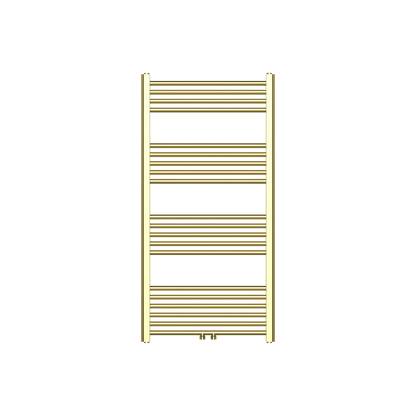 Badkamer Radiator Handdoekverwarming PremiumLine Geborsteld Goud Middenaansluiting 1200X600 - 414 WATT