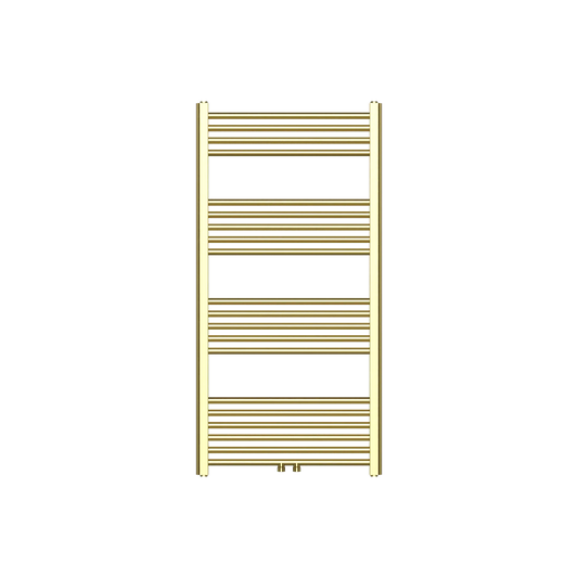 Badkamer Radiator Handdoekverwarming PremiumLine Geborsteld Goud Middenaansluiting 1200X600 - 414 WATT