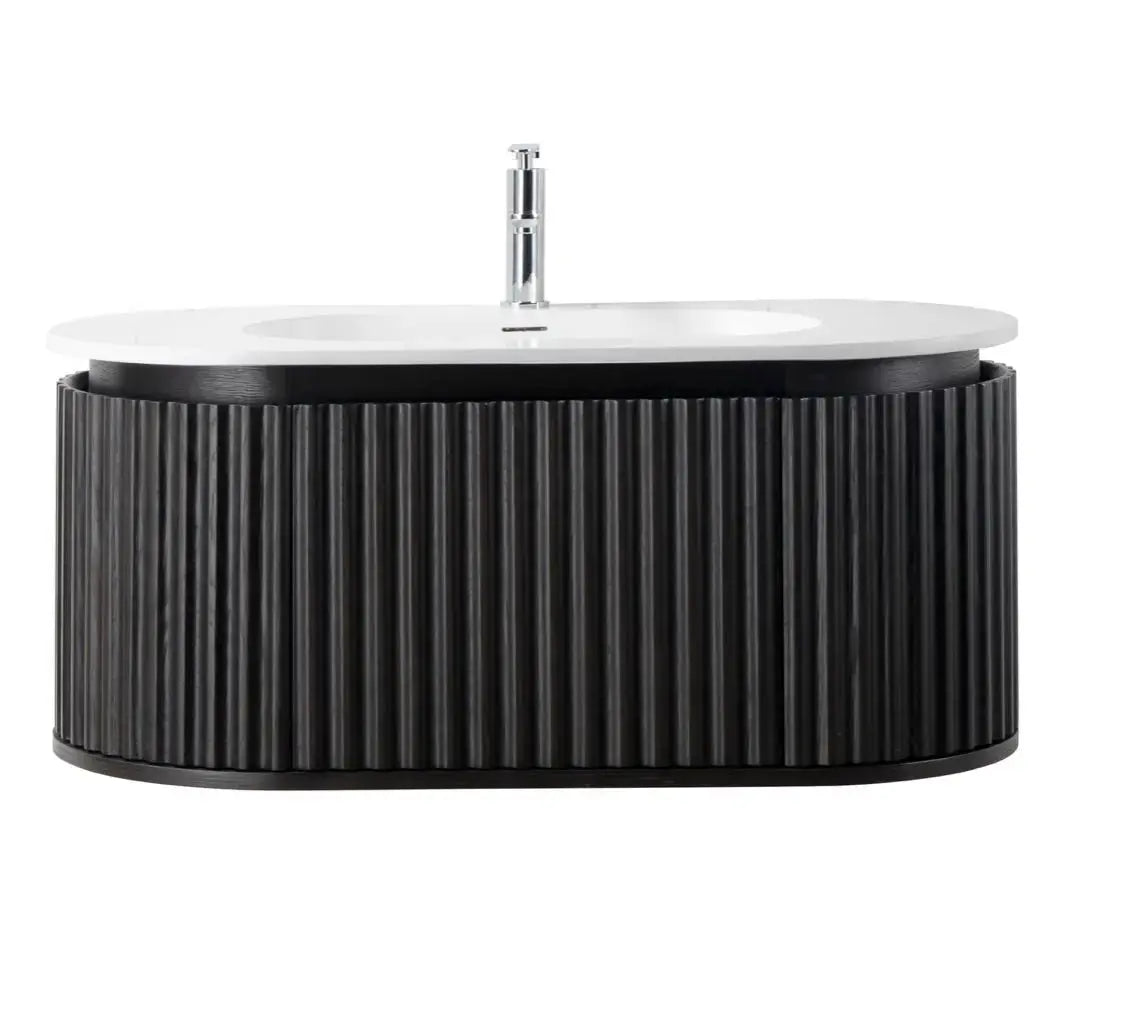 Begonia Complete wastafelonderkant 99X42X52,5cm Zwart Eiken