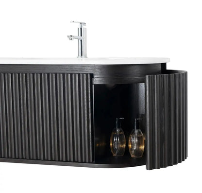 Begonia Complete wastafelonderkant 99X42X52,5cm Zwart Eiken