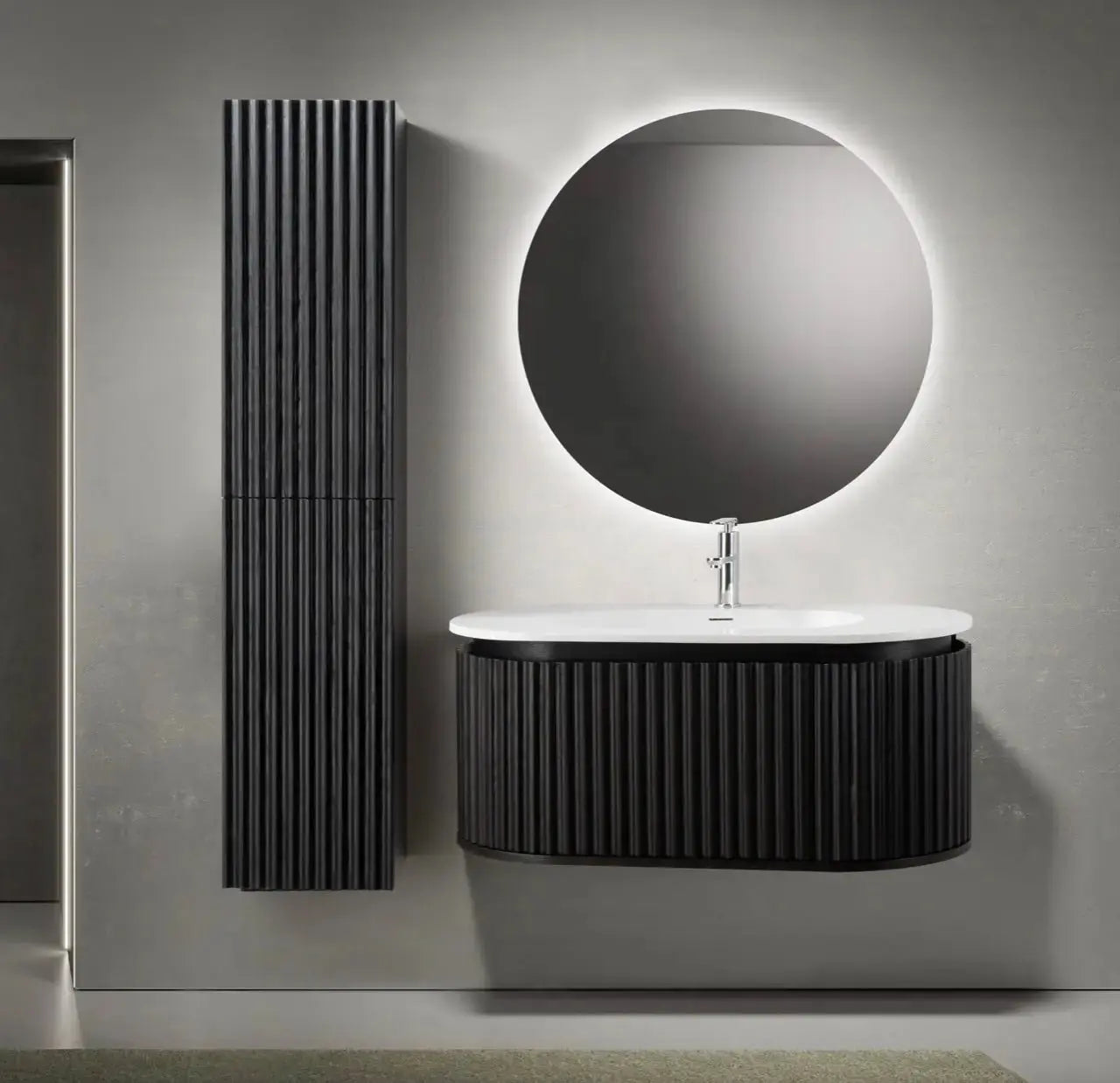 Begonia Complete wastafelonderkant 99X42X52,5cm Zwart Eiken