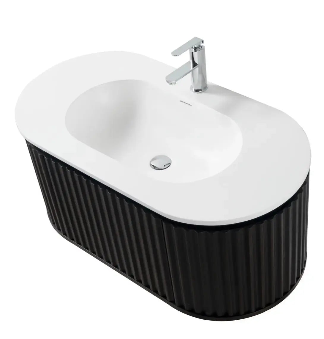 Begonia Complete wastafelonderkant 99X42X52,5cm Zwart Eiken