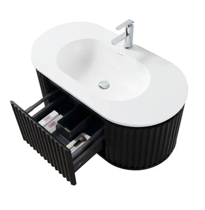 Begonia Complete wastafelonderkant 99X42X52,5cm Zwart Eiken