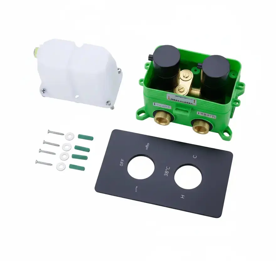 SaniSupreme® Blackline Thermostatisch 2 weg Mengkraan inbouwsysteem losse inbouw mengkraan Sanisupreme