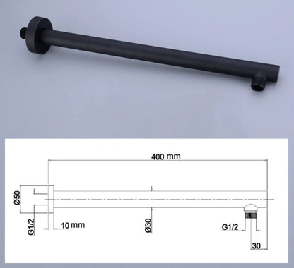 BESTE KEUS: SaniSupreme® Inbouw Doucheset Malaga Blackline Premium- 2 weg 16 inch. regendouche rond - rechthoek mat zwart