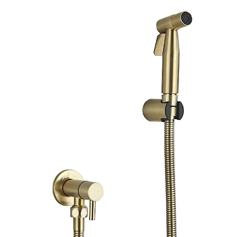 SaniSupreme ProLine Bidet handdouche komplete set geborsteld goud koud water SaniSupreme