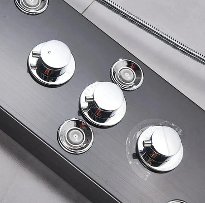 BUNDELPROMO Douchepaneel Wellnessdouche SaniSupreme Sicilie zwart met Multifunctionele Handdouche met LCD