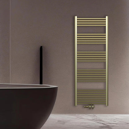 Badkamer Radiator Handdoekverwarming PremiumLine mini Geborsteld Goud Middenaansluiting  1200X600 - 414 WATT SaniSupreme