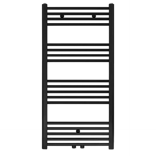 Badkamer Radiator Handdoekverwarming 1100 x 600 Blackline mat zwart SaniSupreme