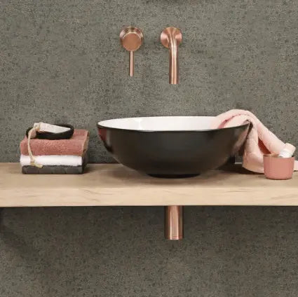 Differnz inbouw wastafelkraan mengkraan koud - warm keramisch geborsteld koper