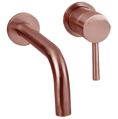 Differnz inbouw wastafelkraan mengkraan koud - warm keramisch geborsteld koper