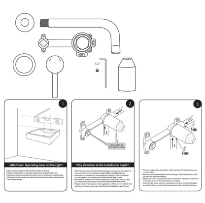 Differnz inbouw wastafelkraan mengkraan koud - warm keramisch geborsteld koper