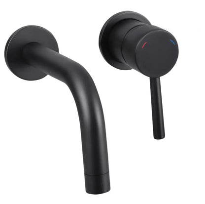 Differnz inbouw wastafelkraan mengkraan koud - warm keramisch mat - zwart