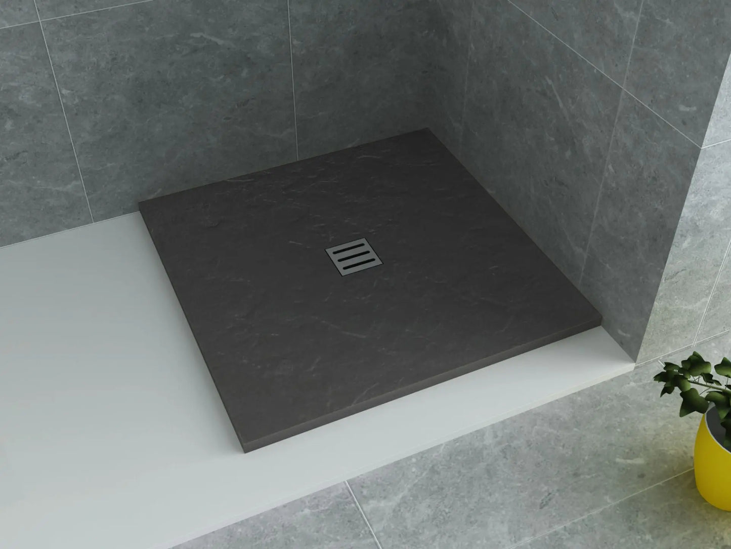 Douchebak Douchevloer SaniSupreme Acryl Mat Antraciet 80 x 80 cm