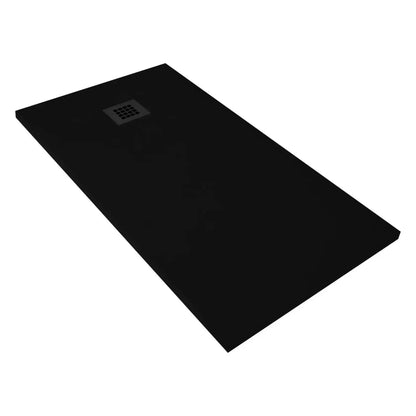 Douchebak Douchevloer SaniSupreme Flat 140x90x3 cm Excl.Sifon Composietsteen Rechthoek Mat Zwart