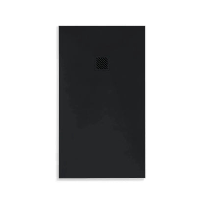 Douchebak Douchevloer SaniSupreme Flat 140x90x3 cm Excl.Sifon Composietsteen Rechthoek Mat Zwart