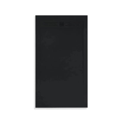 Douchebak Douchevloer SaniSupreme Thin 120x80x3 cm Excl.Sifon Composietsteen Rechthoek Mat Zwart