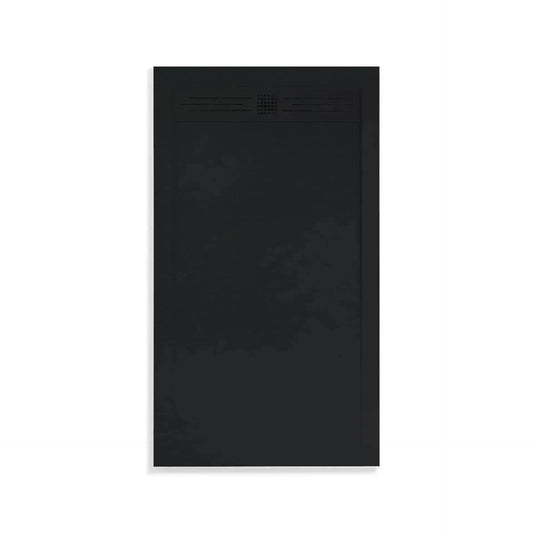 Douchebak Douchevloer SaniSupreme Thin 120x80x3 cm Excl.Sifon Composietsteen Rechthoek Mat Zwart