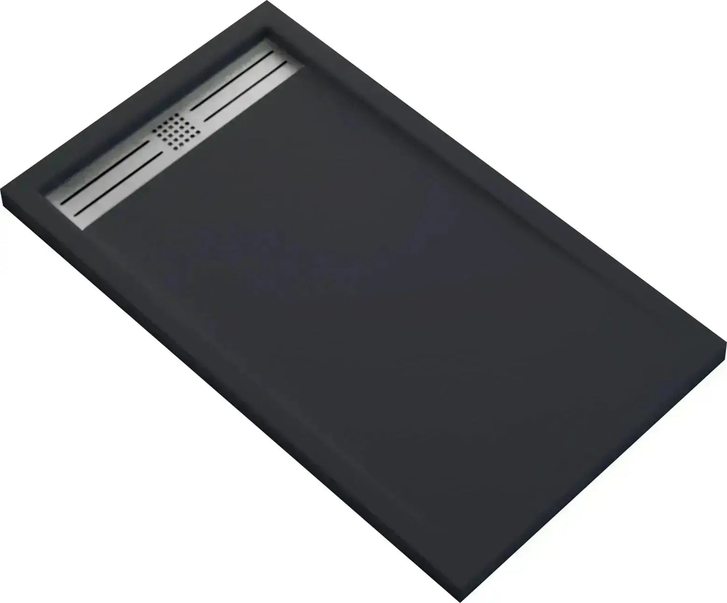 Douchebak Douchevloer SaniSupreme Thin 120x80x3 cm Excl.Sifon Composietsteen Rechthoek Mat Zwart