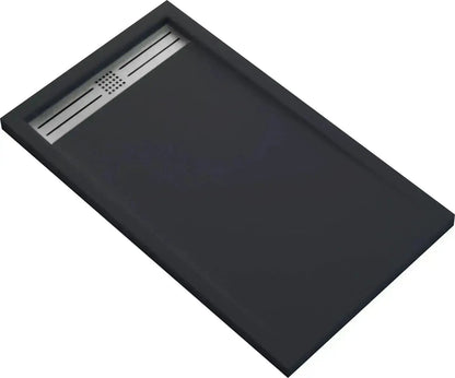 Douchebak Douchevloer SaniSupreme Thin 120x80x3 cm Excl.Sifon Composietsteen Rechthoek Mat Zwart
