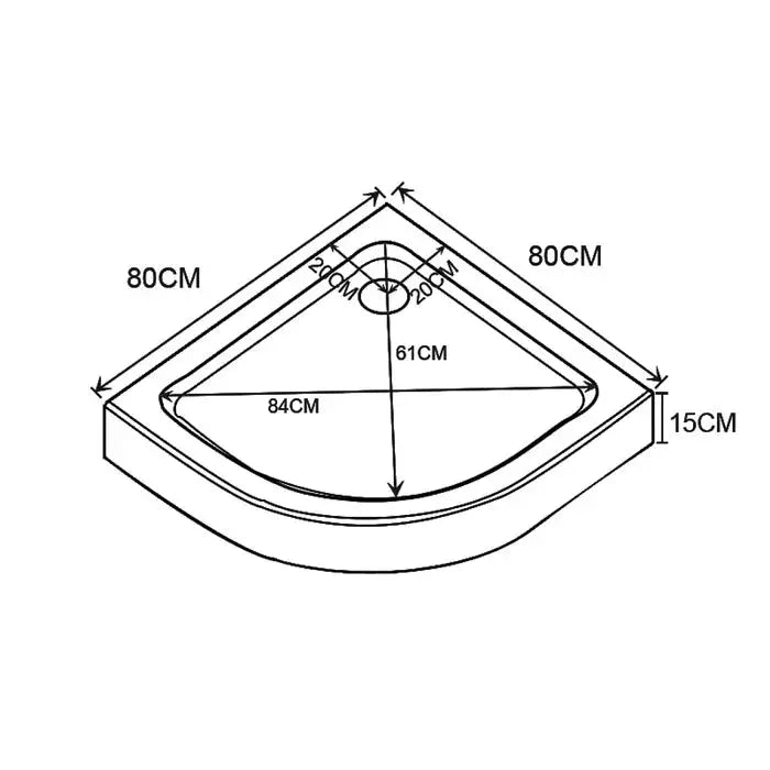 Douchecabine SaniSupreme® AquaPlus 80 x 80 x 200 cm kaartrond incl douchebak en regendouche, handdouche