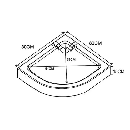 Douchecabine SaniSupreme® AquaPlus 80 x 80 x 200 cm kaartrond incl douchebak en regendouche, handdouche